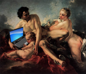 Boucher - education of cupid-w-laptop